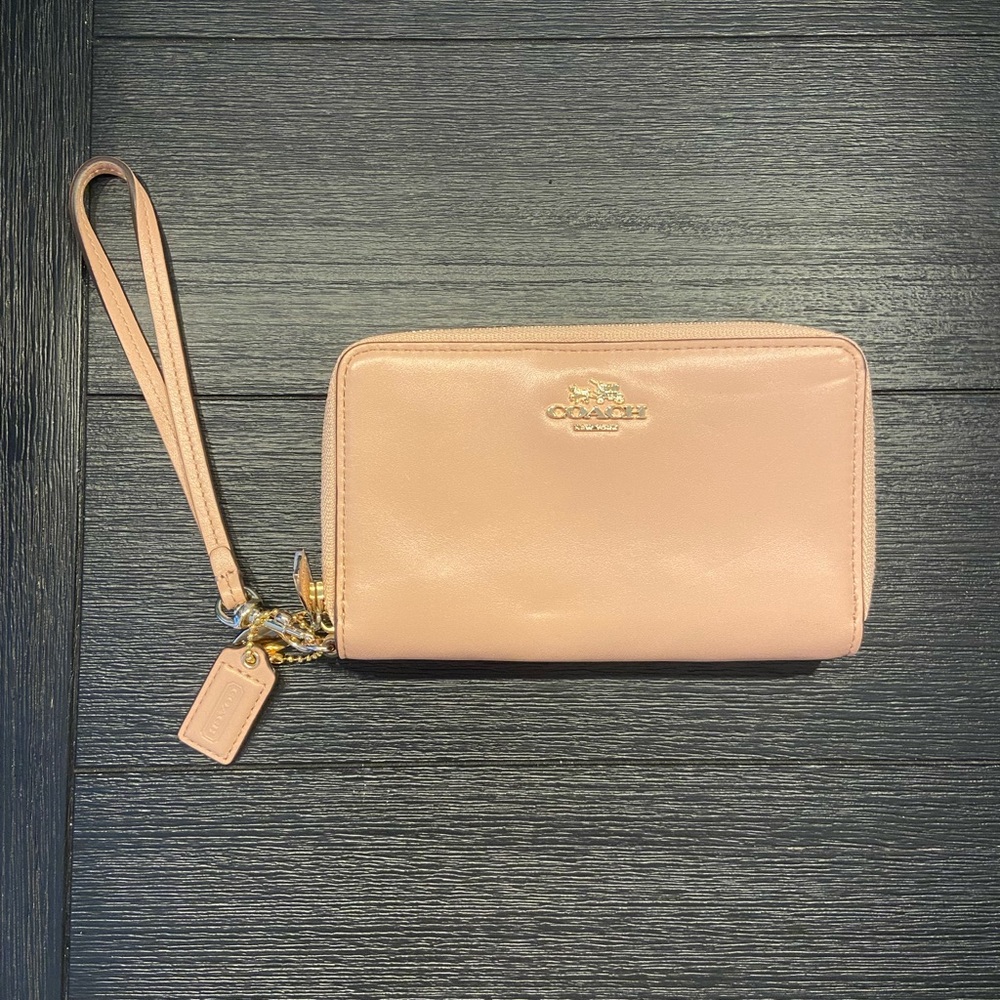 Coach double zip wristlet